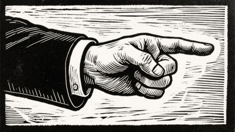 指向手势商务插画场景