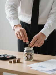 商务人士理财存钱场景