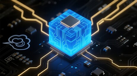 科技感芯片与电路板的融合图景