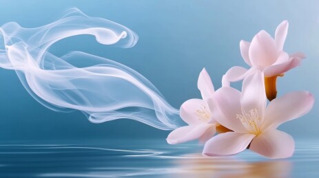 香氛花朵水畔装饰场景