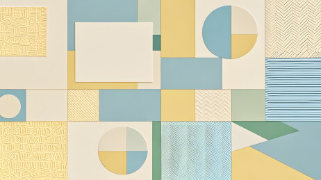 多彩几何图形拼接和谐装饰图案