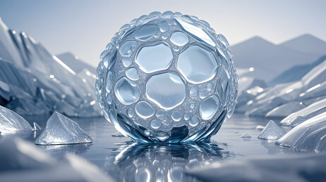 蓝冰球雪山自然风景背景