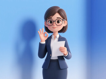 卡通3D人物OK手势