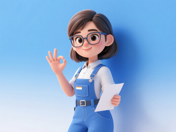 卡通3D人物OK手势