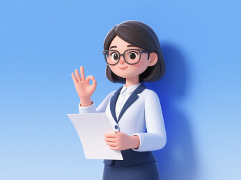 卡通3D人物OK手势