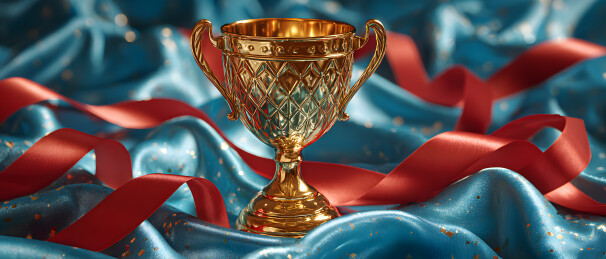 金杯与飘带的视觉盛宴