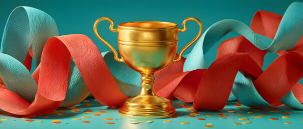 金杯与飘带的视觉盛宴