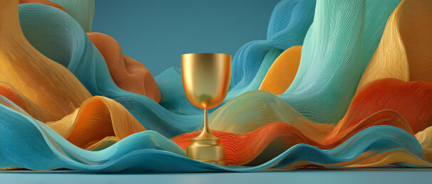 金杯与飘带的视觉盛宴