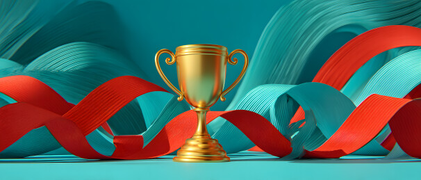 金杯与飘带的视觉盛宴