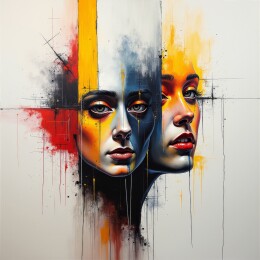 彩色泼墨人物艺术画像