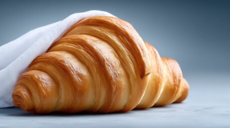 被白布覆盖的牛角面包