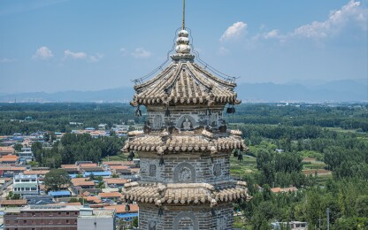 河北省廊坊市三河市灵山寺塔航拍