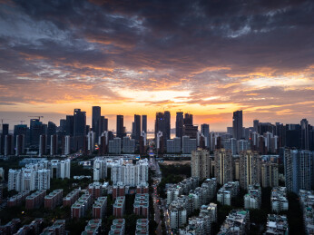 深圳前海城市日落晚霞