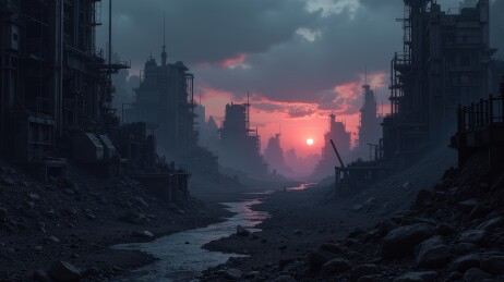 废土风格城市景观图