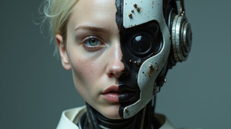 未来感半机械人形象图