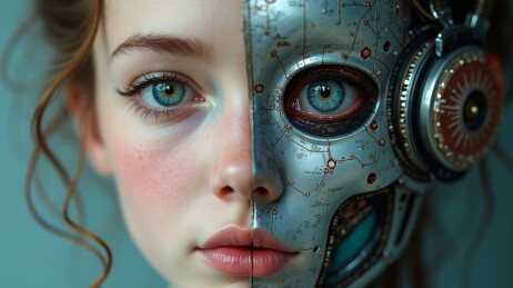 未来感半机械人形象图