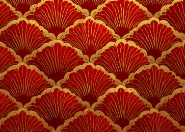 朱金扇纹国潮传统纹样图鉴