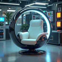 圆形科技座舱艺术图