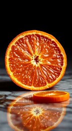 橙子切片光影交错诱人食欲