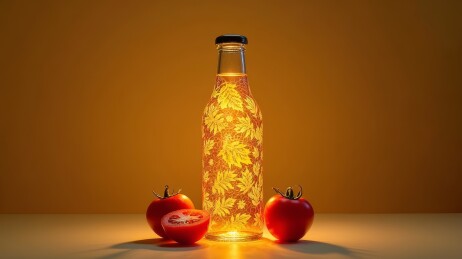 暖光下的精油展示图