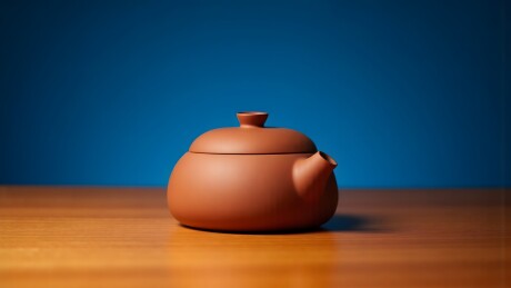 简约红泥茶壶特写