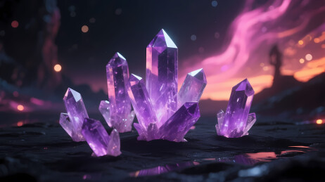 紫色水晶梦幻天空地