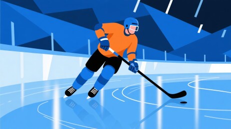 冰球运动体育插画场景