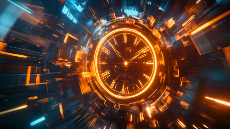 金色时钟与时间的流逝
