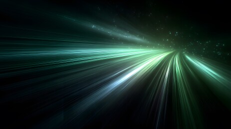 绿色流光溢彩的科幻光影隧道