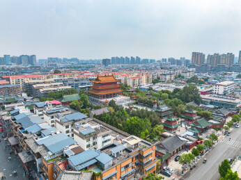 河南许昌春秋楼景区航拍