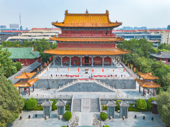 河南许昌春秋楼景区航拍