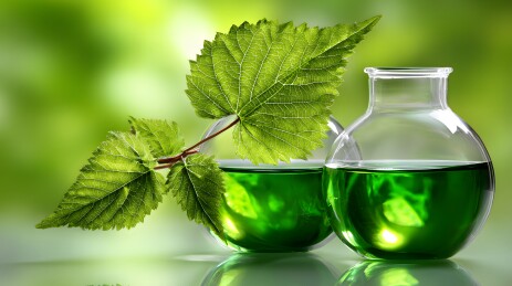 绿色植物提取物与试管的实验过程
