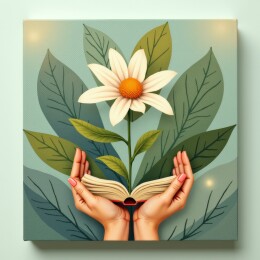 花卉手捧创意画面