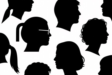 不同人头剪影插画