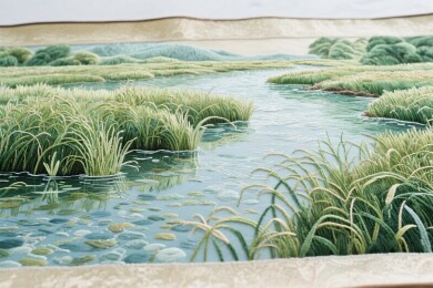 湿地风景插画