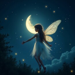 夜空中飞舞的绿衣仙子