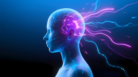 蓝紫电光侧脸轮廓