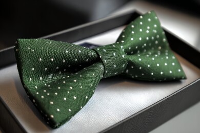 绿色波点领结特写镜头