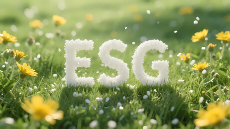 白色毛绒材质ESG绿色草地