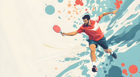 乒乓球运动员插画