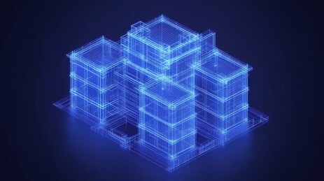 建筑物线框图三维模型