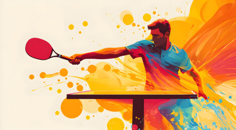 乒乓球运动员插画