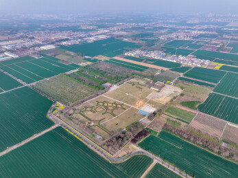 河南省安阳市世界文化遗产殷墟王陵航拍