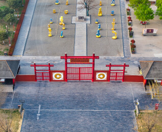 河南省安阳市殷墟宫殿宗庙遗址航拍