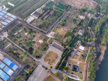 河南省安阳市殷墟宫殿宗庙遗址航拍