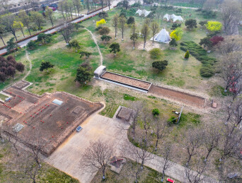 河南省安阳市殷墟宫殿宗庙遗址航拍