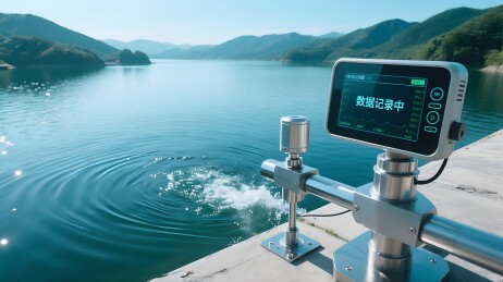 湖面水质监测设备工作场景