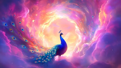 绚丽孔雀图