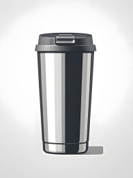 不锈钢杯插画硬朗线条