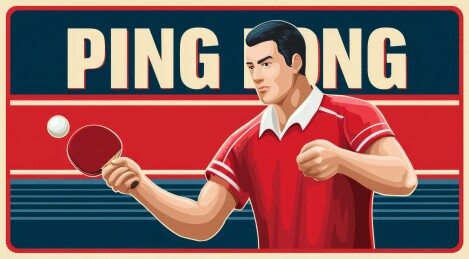 乒乓球运动员挥拍瞬间